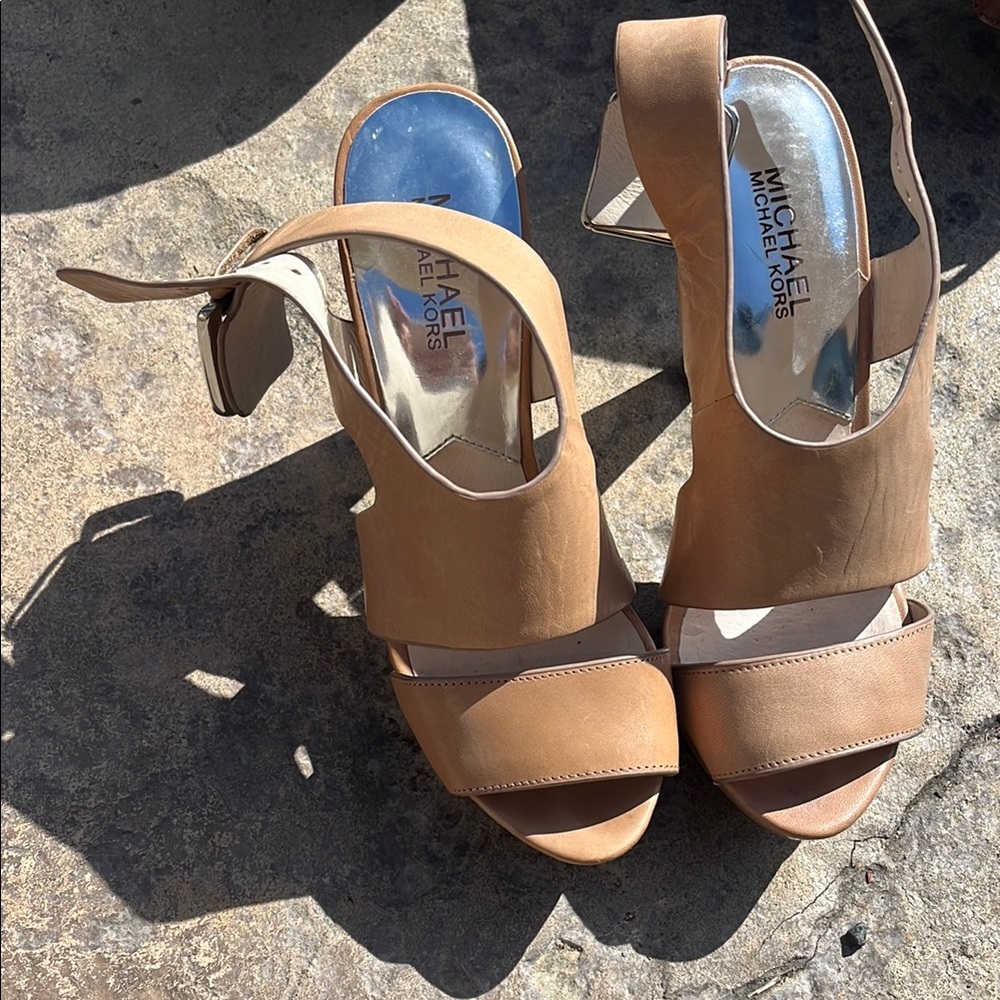 Michael Kors Brown Open-Toe Heels